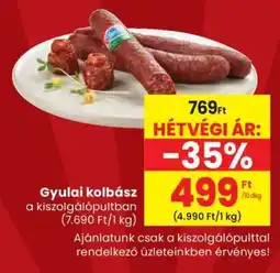 Spar Gyulai kolbász ajánlat