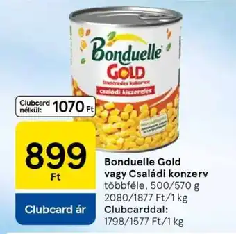 Tesco Bonduelle Gold vagy családi konzerv ajánlat