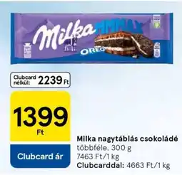Tesco Milka nagytáblás csokoládé ajánlat