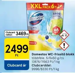 Tesco Domestos WC-frissítő blokk ajánlat