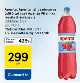 Tesco Apenta, Apenta light szénsavas üdítőital vagy Apenta Vitamixx ízesített ásványvíz ajánlat