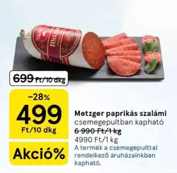 Tesco Metzger paprikás szalámi ajánlat