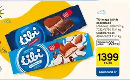 Tesco Tibi nagy táblás csokoládé ajánlat