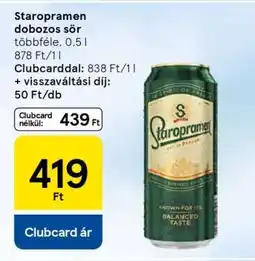 Tesco Staropramen dobozos sör ajánlat