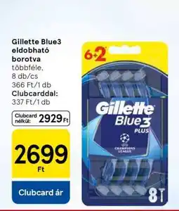 Tesco Gillette Blue3 eldobható borotva ajánlat