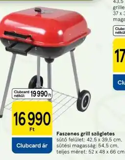 Tesco Faszénes grill szögletes ajánlat