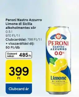 Tesco Peroni Nastro Azzurro Limone di Sicilia alkoholmentes sör ajánlat