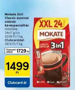 Tesco Mokate 3in1 Classic azonnal oldódó kávéspecialitás ajánlat