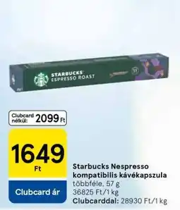 Tesco Starbucks Nespresso kompatibilis kávékapszula ajánlat