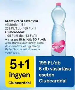 Tesco SZENTKIRÁLYI Ásványvíz ajánlat