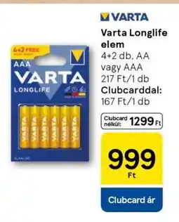 Tesco Varta Longlife elem ajánlat