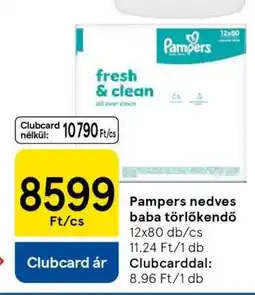 Tesco PAMPERS NEDVES BABA TÖRLŐKENDŐ ajánlat