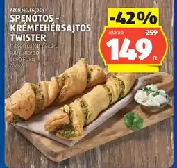 ALDI AZON MELEGÉBEN SPENÓTOS - KRÉMFEHÉRSAJTOS TWISTER ajánlat
