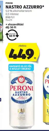 ALDI PERONI NASTRO AZZURRO ajánlat