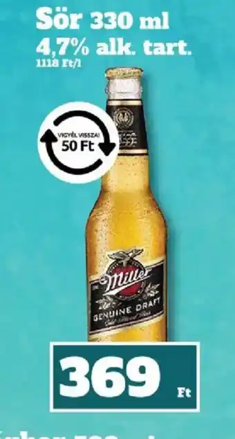 Family Diszkont Miller Sör ajánlat