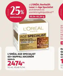 Rossmann L'ORÉAL AGE SPECIALIST ARCKRÉM 65+ ajánlat