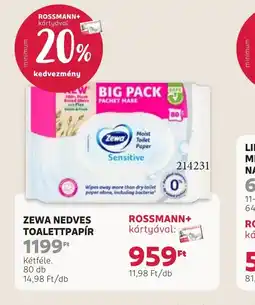 Rossmann ZEWA NEDVES TOALETTPAP 959FtR ajánlat