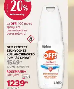 Rossmann OFF! PROTECT SZÚNYOG- ÉS KULLANCSRIASZT ajánlat