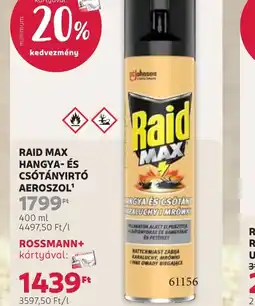 Rossmann RAID MAX HANGYA- ÉS CSTÁNYIRT AEROSZOL ajánlat