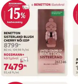 Rossmann BENETTON SISTERLAND BLUSH CHERRY EDP ajánlat