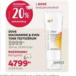 Rossmann DOVE NIACINAMIDE TESTSZÉRUM ajánlat