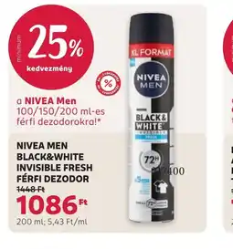 Rossmann NIVEA MEN BLACK 200 ml; 5,43 Ft/mlWHITE DEZODOR ajánlat