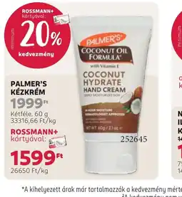 Rossmann PALMER'S KÉZKRÉM ajánlat