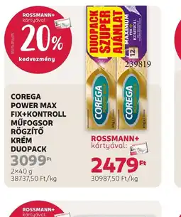 Rossmann COREGA POWER MAX MŰFOGSOR RÖGZÍTŐ KRÉM ajánlat