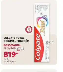 Rossmann COLGATE TOTAL ORIGINAL FOGKRÉM ajánlat