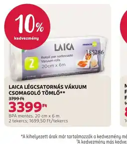 Rossmann LAICA LÉGCSATORNÁS VÁKUUM TÖMLŐ ajánlat