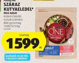 ALDI PURINA ONE SZÁRAZ KUTYAELEDEL Mini Adult ajánlat