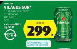 ALDI HEINEKEN Világos sör ajánlat
