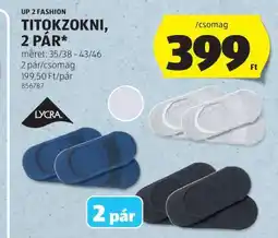 ALDI UP 2 FASHION Titokzokni, 2 pár ajánlat