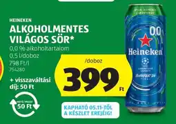 ALDI Heineken Alkoholmentes világos sör ajánlat