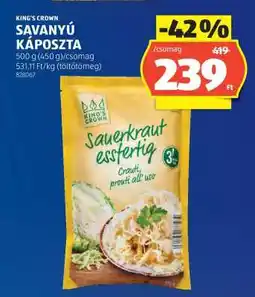 ALDI KING'S CROWN SAVANYÚ KÁPOSZTA ajánlat