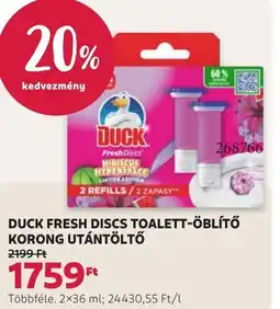 Rossmann DUCK FRESH DISCS TOALETT-ÖBLÍTŐ KORONG UTÁNTÖLTŐ ajánlat
