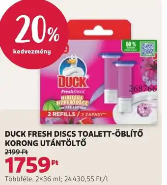 DUCK FRESH DISCS TOALETT-ÖBLÍTŐ KORONG UTÁNTÖLTŐ