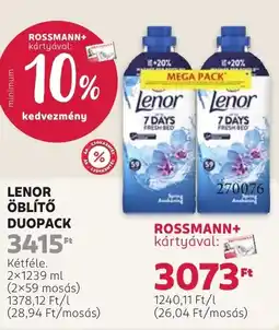 Rossmann LENOR ÖBLÍTŐ DUOPACK ajánlat
