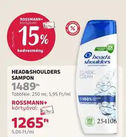 Rossmann HEAD&SHOULDERS SAMPON ajánlat