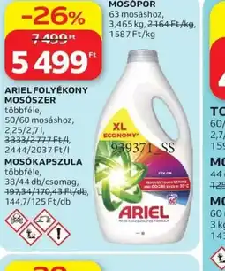 Auchan ARIEL FOLYÉKONY MOSSZER/KAPSZULA ajánlat