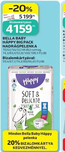Auchan BELLA BABY HÁPPY NADRÁGPELENKA ajánlat