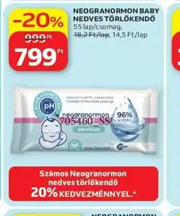 Auchan NEOGRANORMON BABY NEDVES TÖRLŐKENDŐ ajánlat