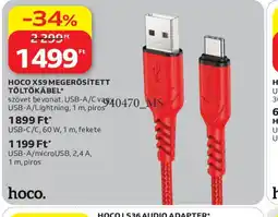 Auchan HOCO X59 MEGERŐSÍTETT TÖLTŐKÁBEL ajánlat