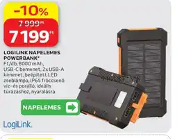 Auchan LOGILINK NAPELEMES POWERBANK ajánlat