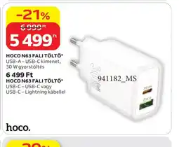 Auchan HOCO N63 FALI TÖLTŐ ajánlat