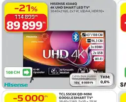 Auchan HISENSE 43A6Q 4K UHD SMART LED TV ajánlat