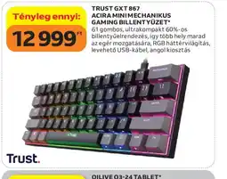 Auchan TRUST GXT 867 ACIRA GAMING BILLENTYŰZET ajánlat