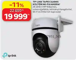 Auchan TP-LINK TAPO C520WS KÜLTÉRI WI-FI KAMERA ajánlat