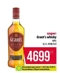Coop Grant's whisky ajánlat