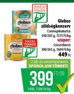 Coop Globus zöldségkonzerv ajánlat